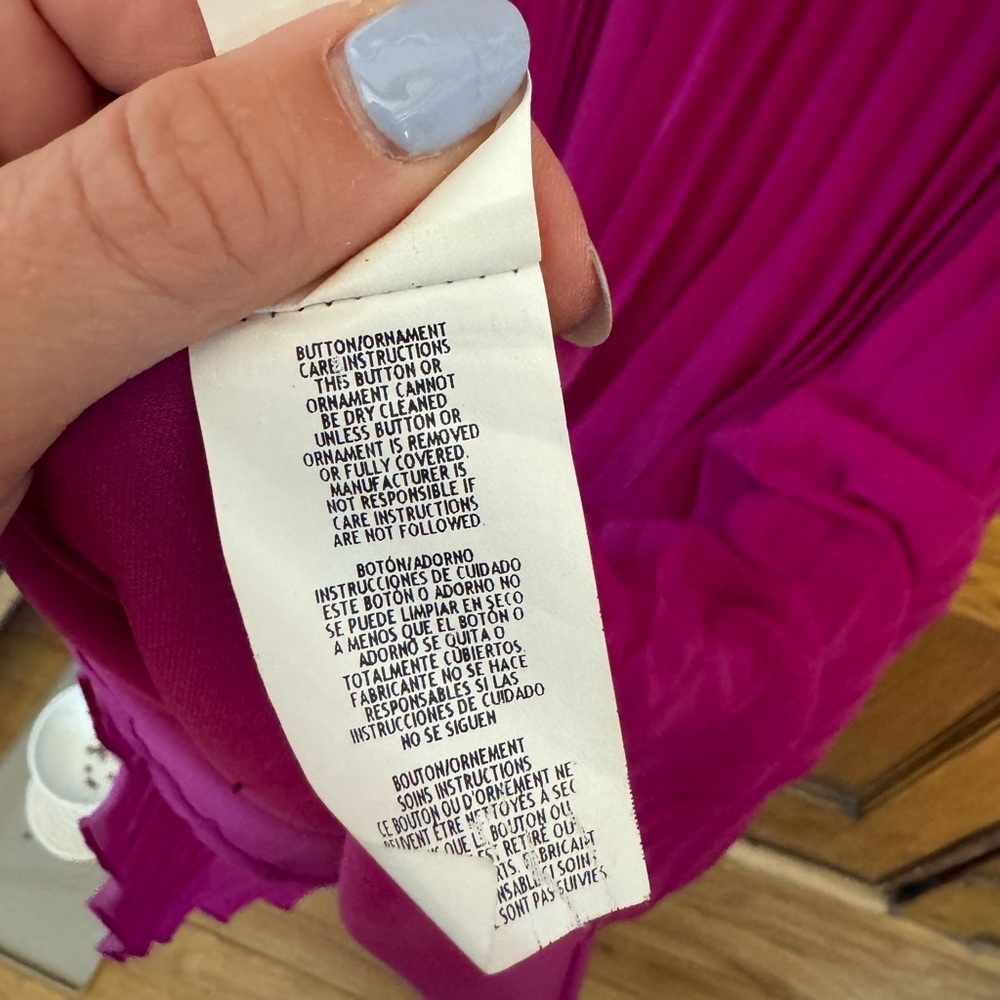 Xscape Fuchsia pleated dress with chain straps - Picture 7 of 7